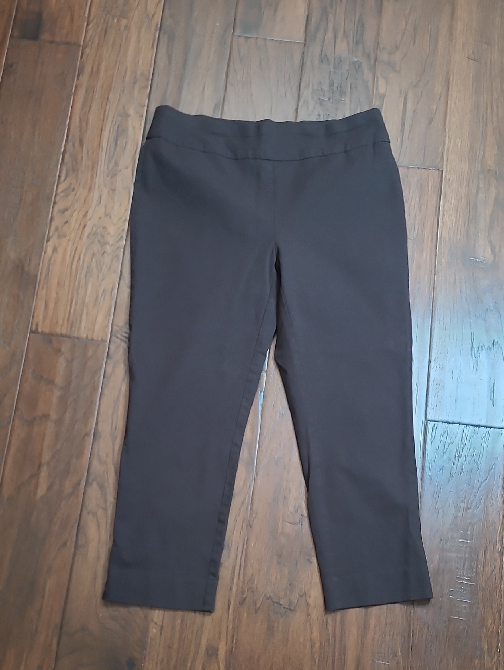 Chico's So Slimming Dark Chocolate Brown Crop Pullon Pants size 1 (8)